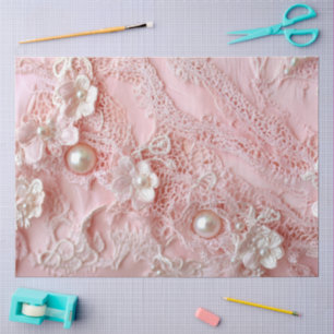 A Pink Pearl and Lace Series Design #2 Tissue Paper