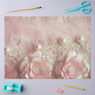 A Pink Pearl and Lace Series Design #8 Tissue Paper