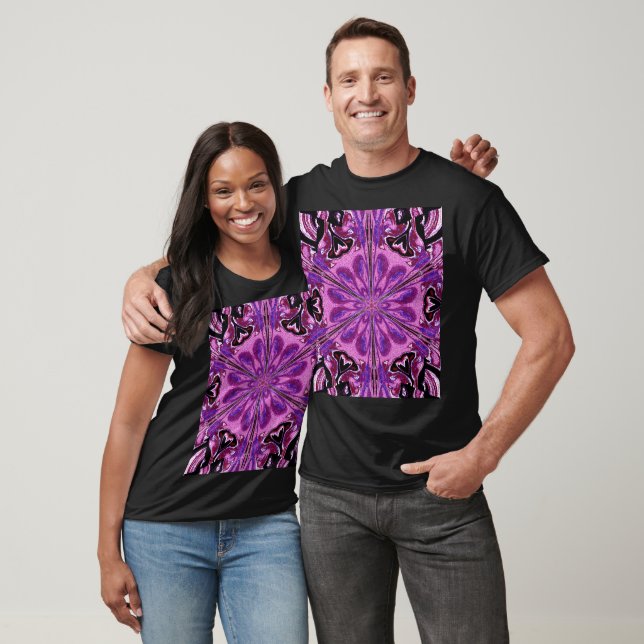 A Pink Peony Bohemian Abstract Floral Graphic  T-Shirt (Unisex)