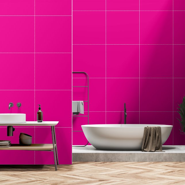 A pink square with a white border, creating a simp wallpaper (Bathroom)