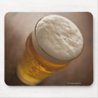 A pint of lager, back lir shallow focus rustic
