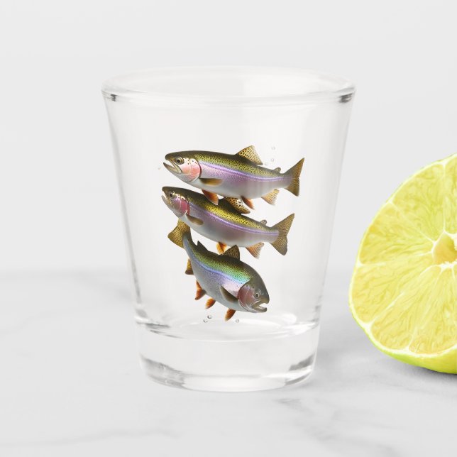 A Pint of Trout Shot Glass (Front)