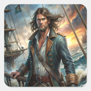 A Pirate from a Ship Square Sticker