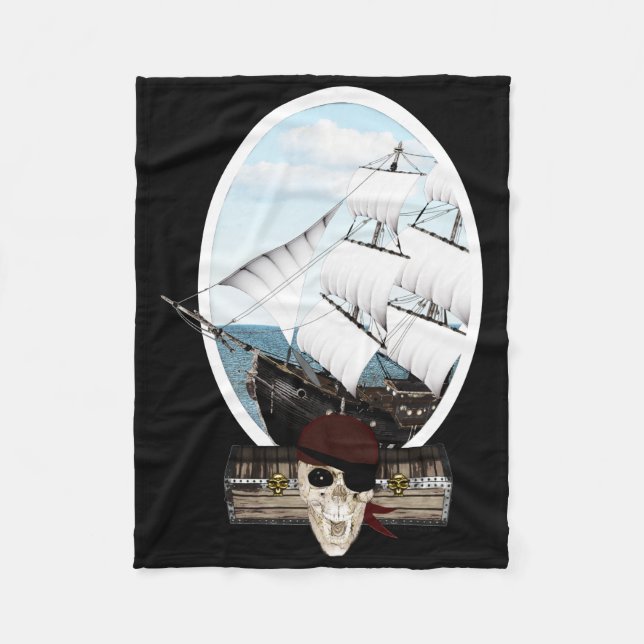 A Pirate Ship Fleece Blanket (Front)