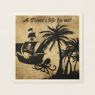 A Pirate's Life For Me Caribbean Treasure Map Napkin