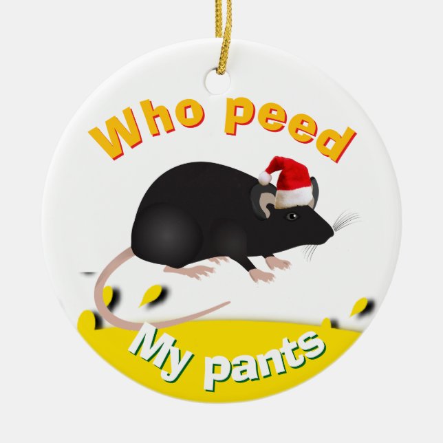 A pissboy Christmas Ceramic Tree Decoration (Front)