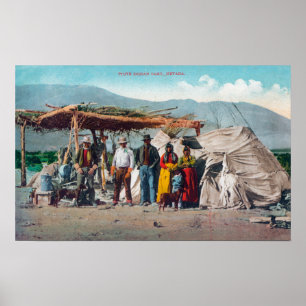 A Piute Indian Camp with NativesNevada Poster