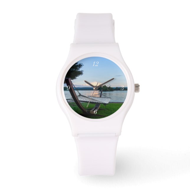 A Place To Relax White Sporty Watch (Front)