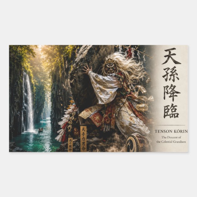 a place where the gods desccend to the earth rectangular sticker (Front)