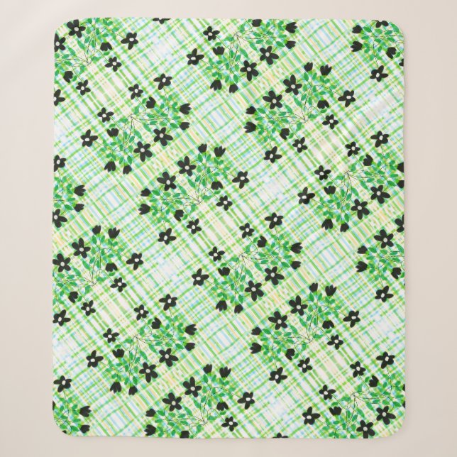 A Plaid And Flowered  Blanket (Front)