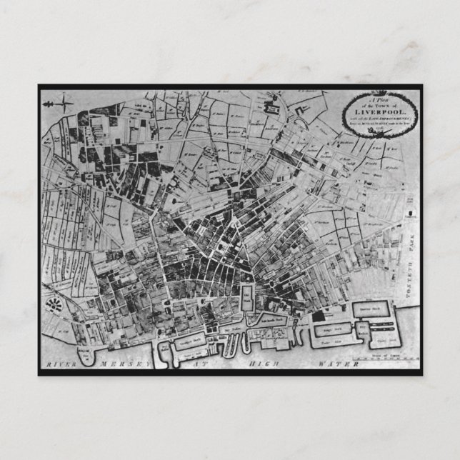A Plan of Liverpool from 1796 Postcard (Front)