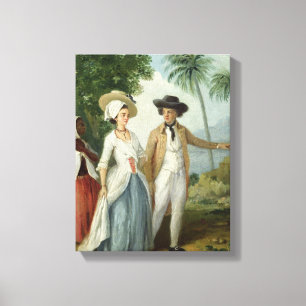 A Planter and his Wife, Attended by a Servant, c.1 Canvas Print