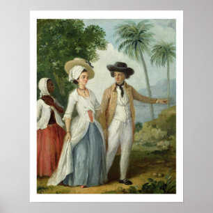 A Planter and his Wife, Attended by a Servant, c.1 Poster