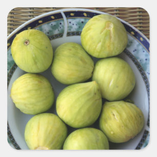 A plate of fresh Mediterranean Figs Square Sticker