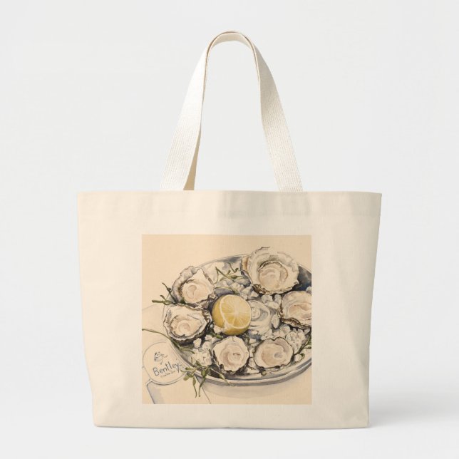 A Plate of Oysters 2012 Large Tote Bag (Front)
