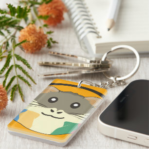 A playful and funny hamster key ring