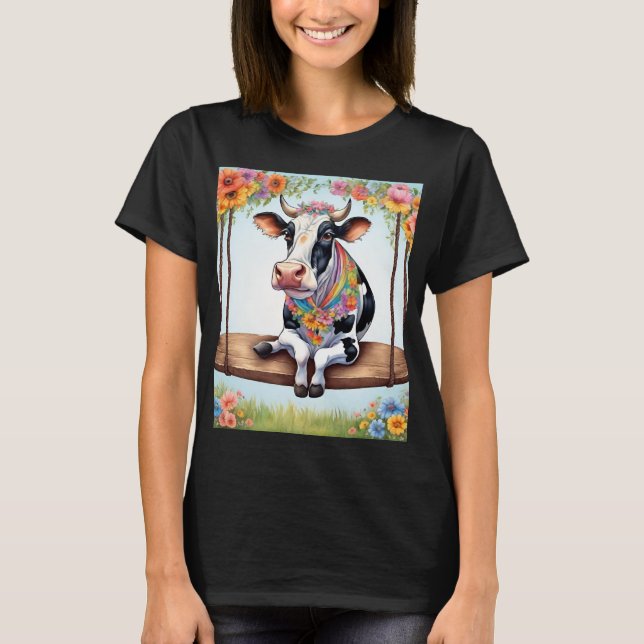 A PLAYFUL AND HAPPY COW T-Shirt (Front)