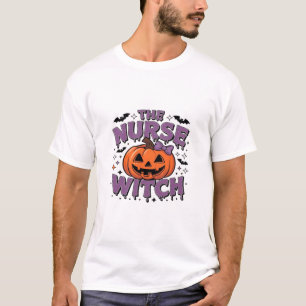 A playful design featuring a pumpkin witch with a T-Shirt