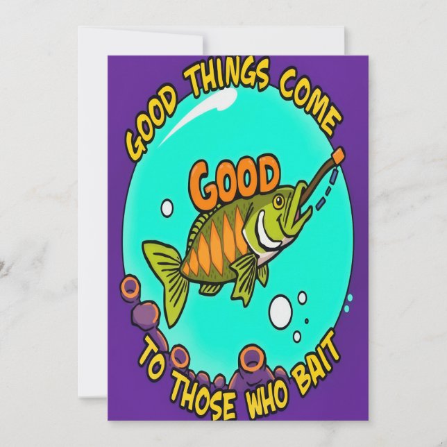A Playful Fishing Motto Invitation (Front)