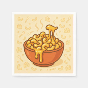 A playful, illustration of Mac and Cheese Napkin