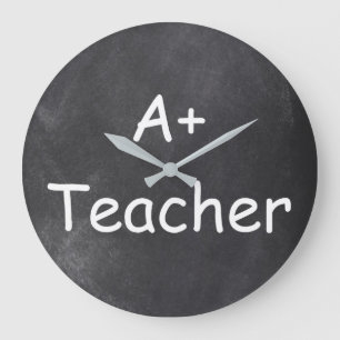 A Plus Teacher Chalkboard Design Gift Idea Large Clock