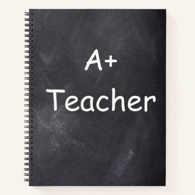 A Plus Teacher Chalkboard Design Gift Idea Notebook (Front)