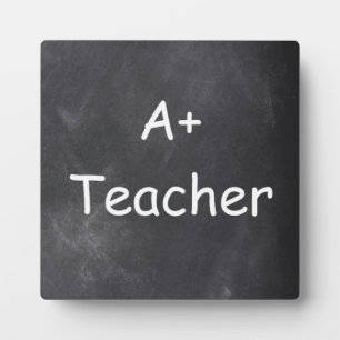 A Plus Teacher Chalkboard Design Gift Idea Plaque