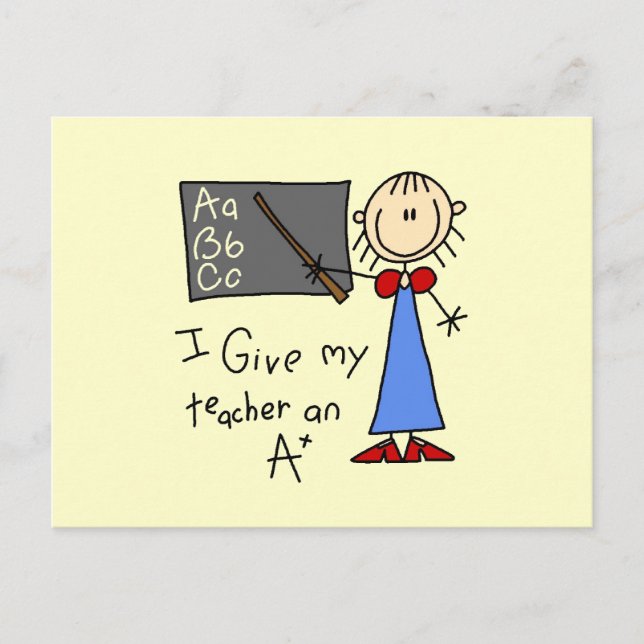 A Plus Teacher Postcard (Front)