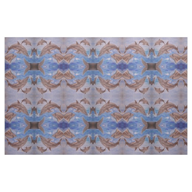 A Pod of Playful Jumping Dolphins Fabric (Fat Quarter)