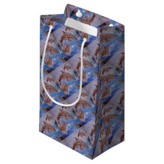 A Pod of Playful Jumping Dolphins Small Gift Bag