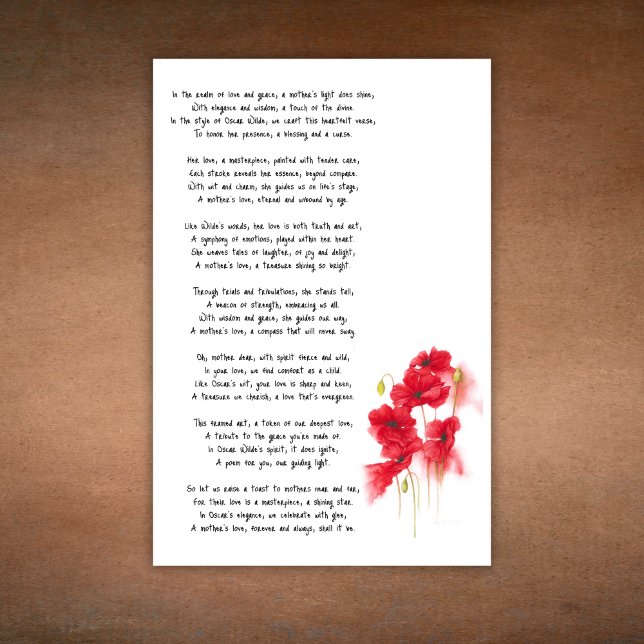 A Poem For Mother "Wilde Style" Poster (A Poem For Mother "Wilde Style" Poster)