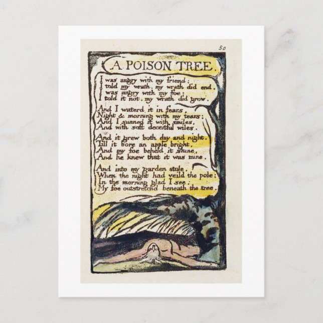 'A Poison Tree', plate 50 (Bentley 49) from 'Songs Postcard (Front)