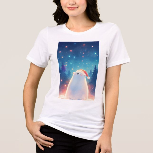 A Polar Bear Christmas Dream Tri-Blend Shirt (Front)