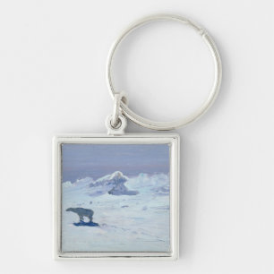 A Polar Bear Hunting in Moonlit Night, 1899 Key Ring