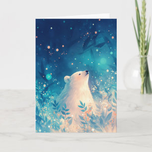A Polar Bear in a Whimsical Wonderland Card