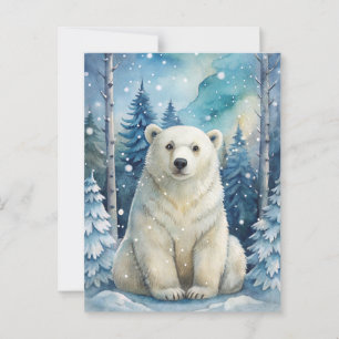 A Polar Bear in Winter Postcard