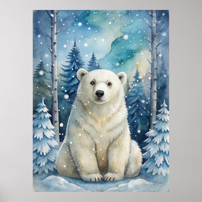 A Polar Bear in Winter Poster (Front)