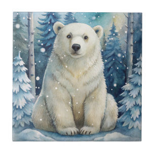 A Polar Bear in Winter Tile