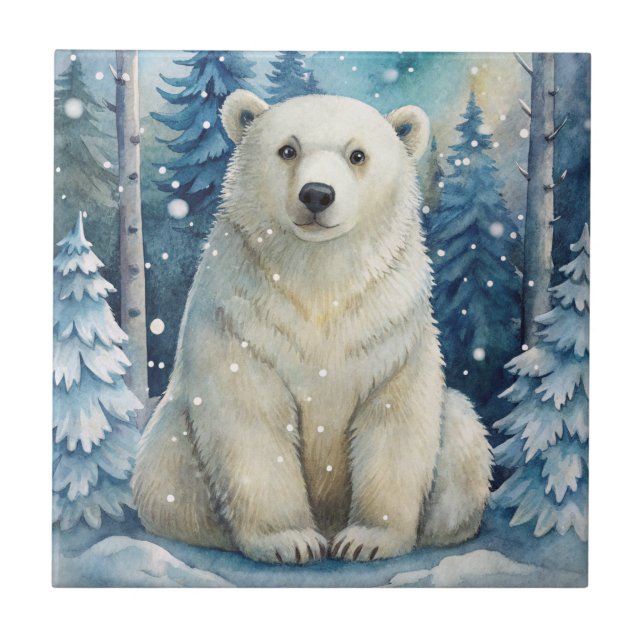 A Polar Bear in Winter Tile (Front)