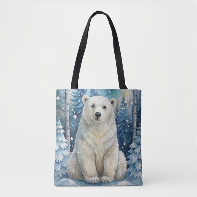 A Polar Bear in Winter Tote Bag (Front)