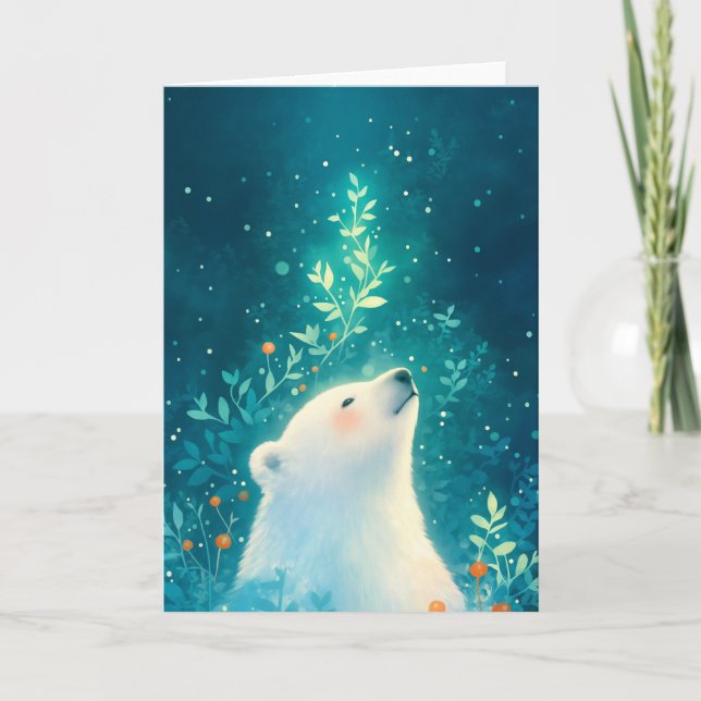 A Polar Bear Tranquil Night Card (Front)