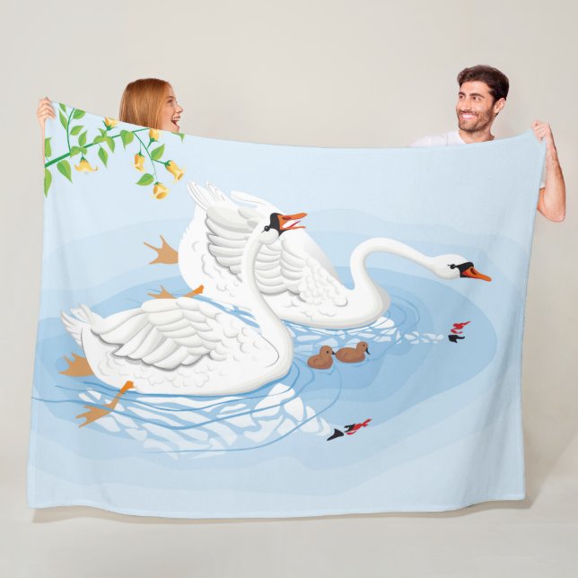 A polar cover ride by swans fleece blanket (In Situ)