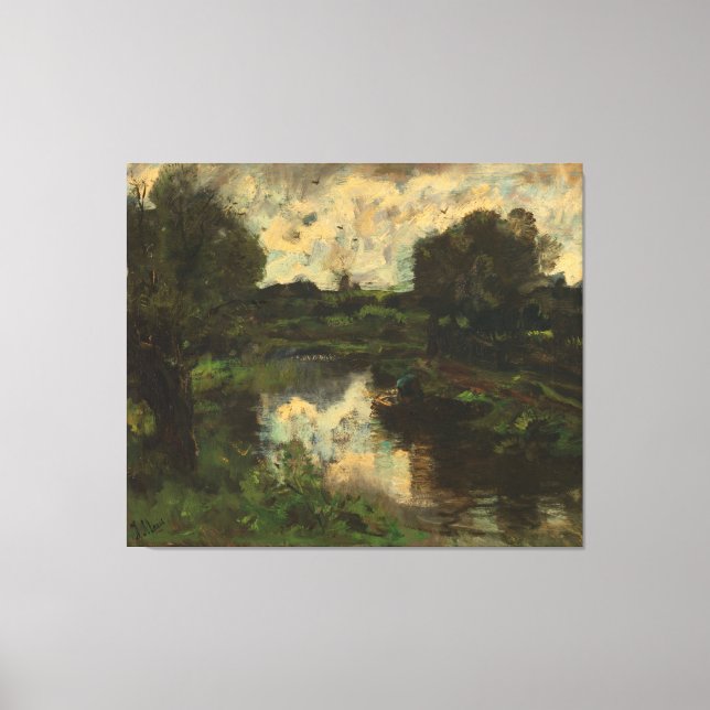 A Polder Landscape after a Thunderstorm, Jacob Mar Canvas Print (Front)