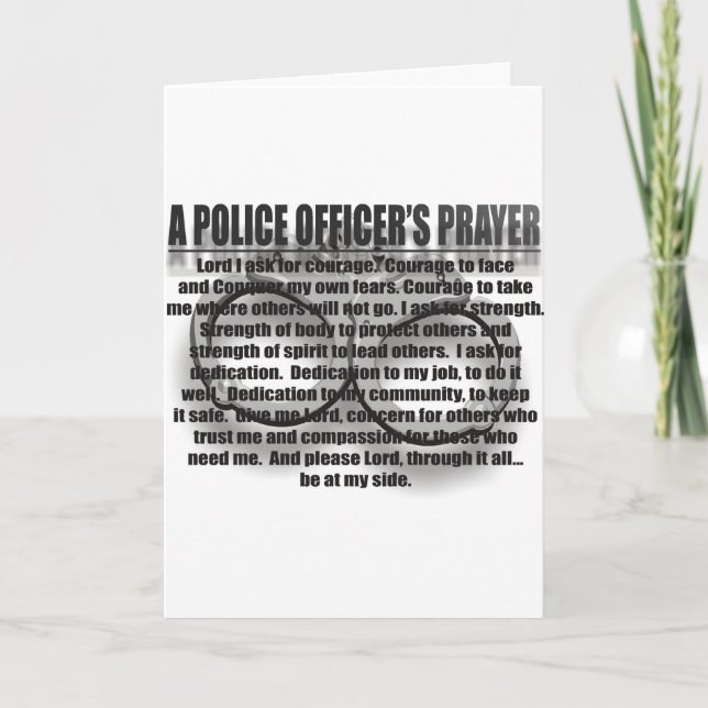 A POLICE OFFICER'S PRAYER CARD (Front)