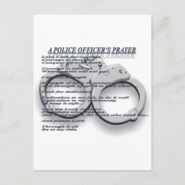 A POLICE OFFICER'S PRAYER POSTCARD (Front)
