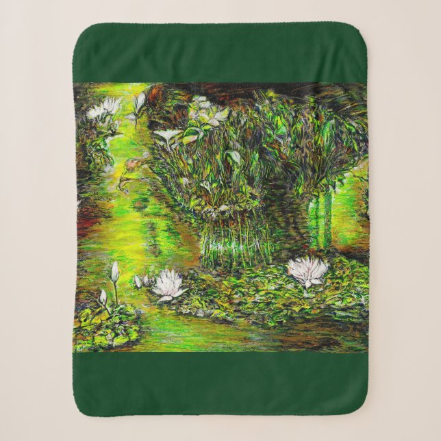 A Pond with Unpure Thoughts Sherpa Blanket (Front)