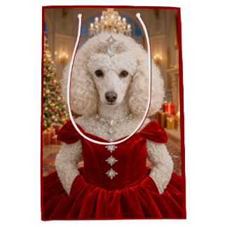 A Poodle Christmas Holiday  Medium Gift Bag