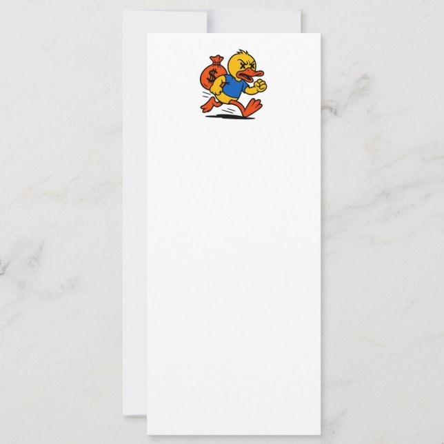 A POP ART STYLE THIEF DUCK INVITATION (Front)