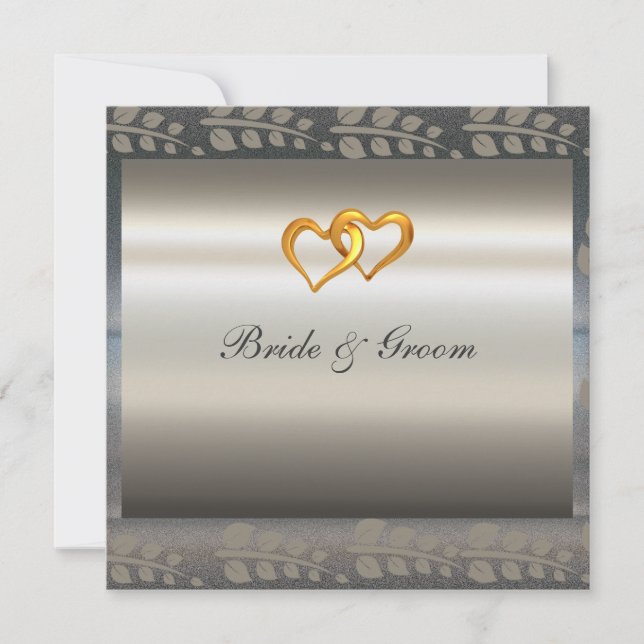 A Popular Elegant Silver Wedding Invitation (Front)