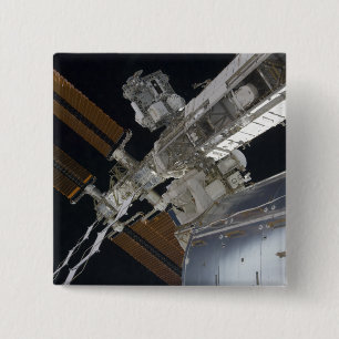 A portion of the International Space Station 3 15 Cm Square Badge